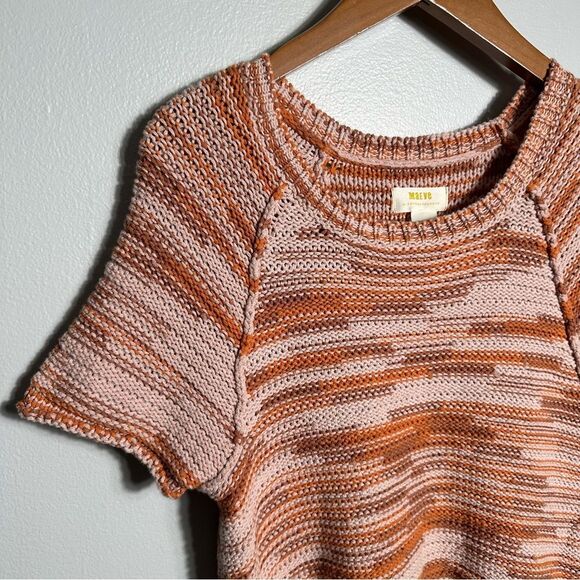 Maeve By Anthropologie Orange Space-Dye Ada Cotton Crew Neck Sweater Size Small - Picture 12 of 13